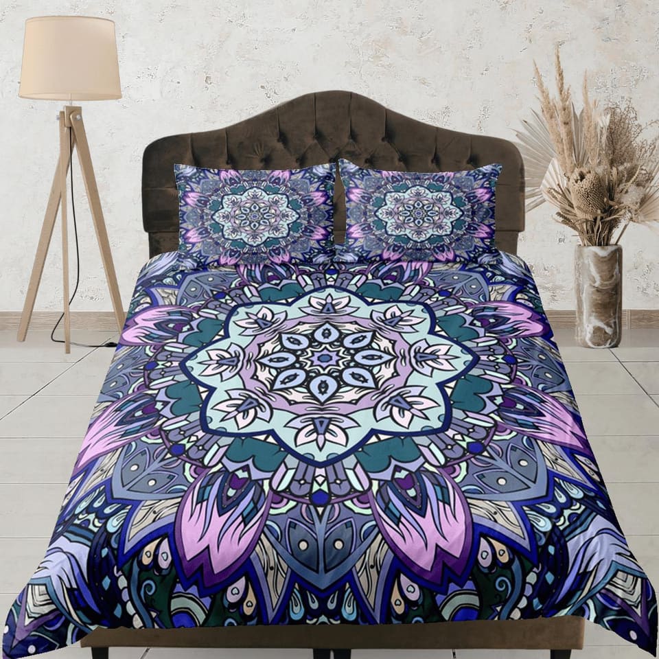 Mandala Duvet Cover Set Boho Bedding, Hippie Dorm Bedding & Pillowcase, Single Bed