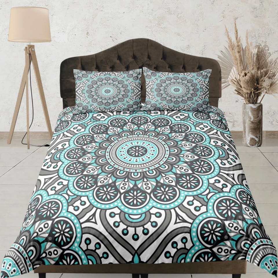 Mandala Duvet Cover Set Boho Bedding, Hippie Dorm Bedding & Pillowcase, Single Bed