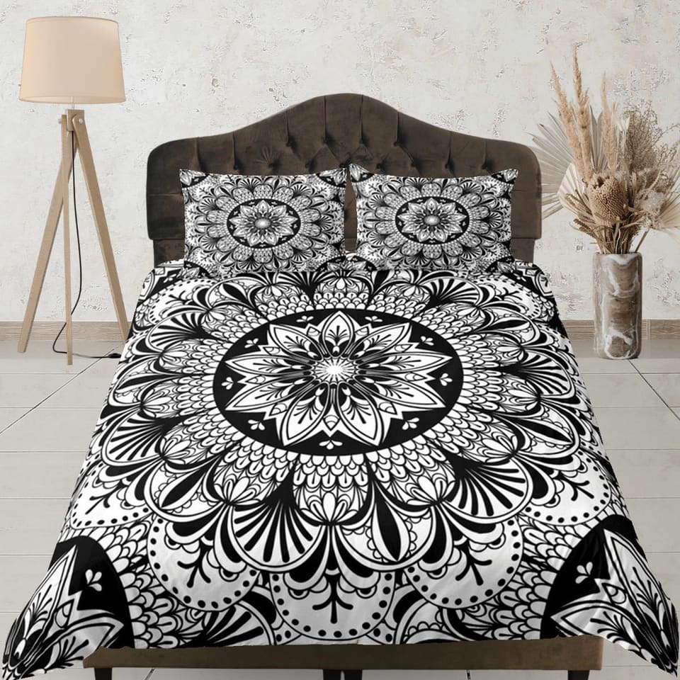 Mandala Duvet Cover Set Boho Bedding, Hippie Dorm Bedding & Pillowcase, Single Bed
