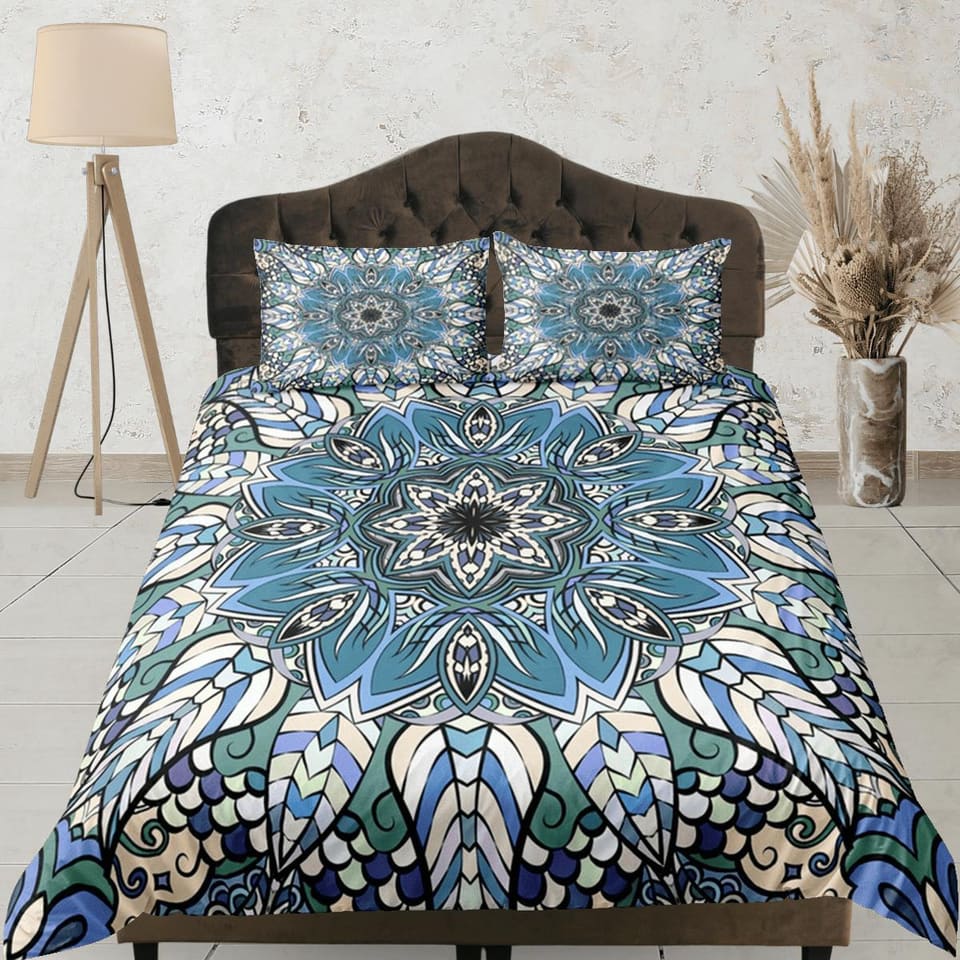 Mandala Duvet Cover Set Boho Bedding, Hippie Dorm Bedding & Pillowcase, Single Bed