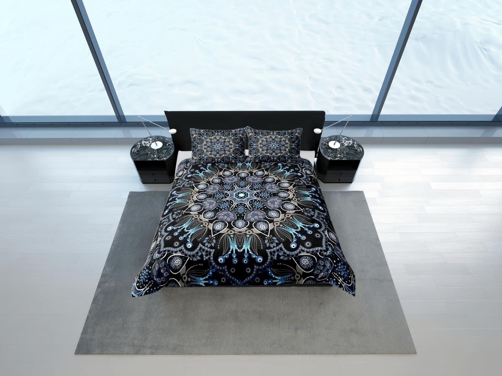 Mandala Duvet Cover Set Boho Bedding, Hippie Dorm Bedding & Pillowcase, Single Bed