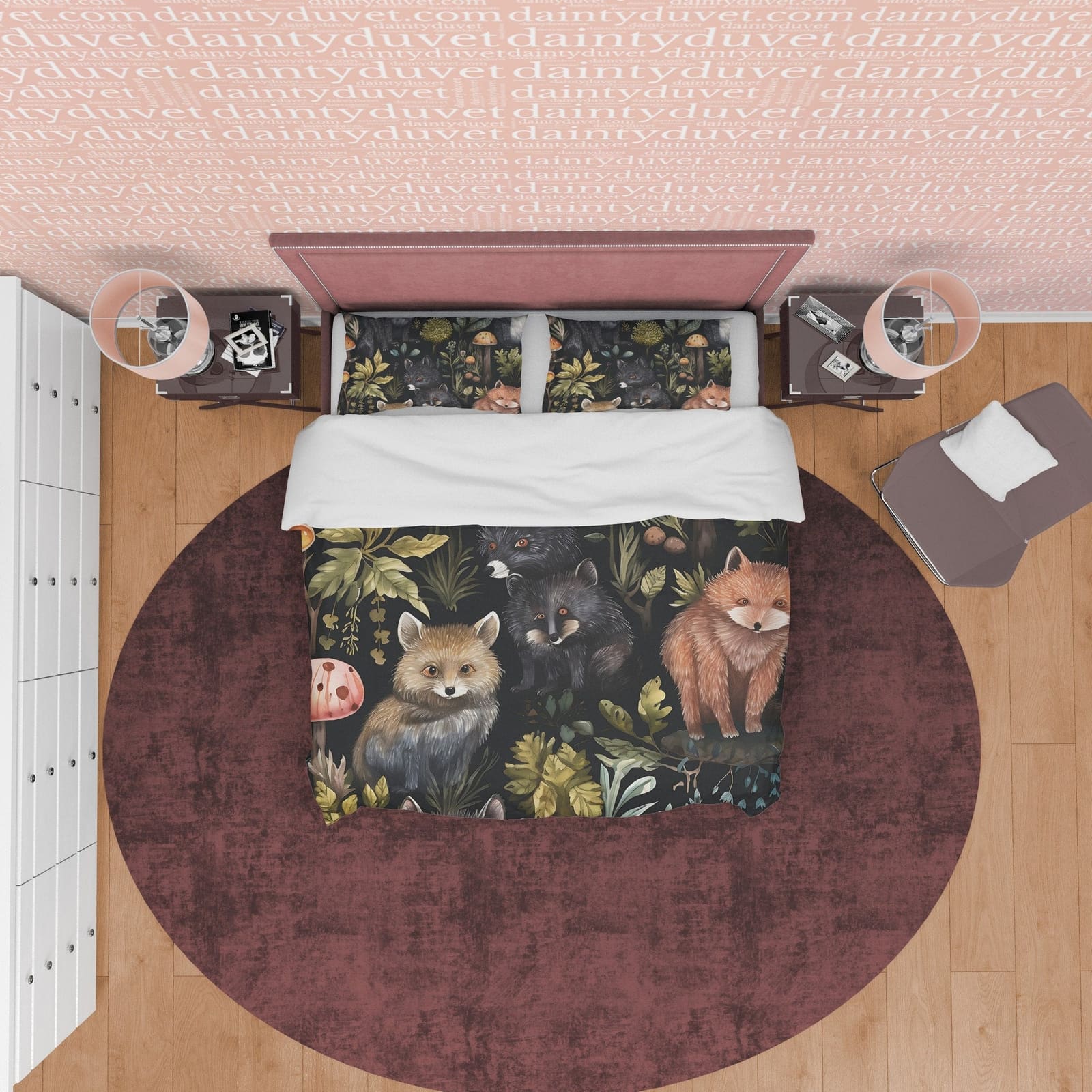 Midnight Cat Duvet Cover Set, Scary Haunted Forest Aesthetic Zipper Bedding, Halloween Room Decor, Spooky Dark Night Blank…