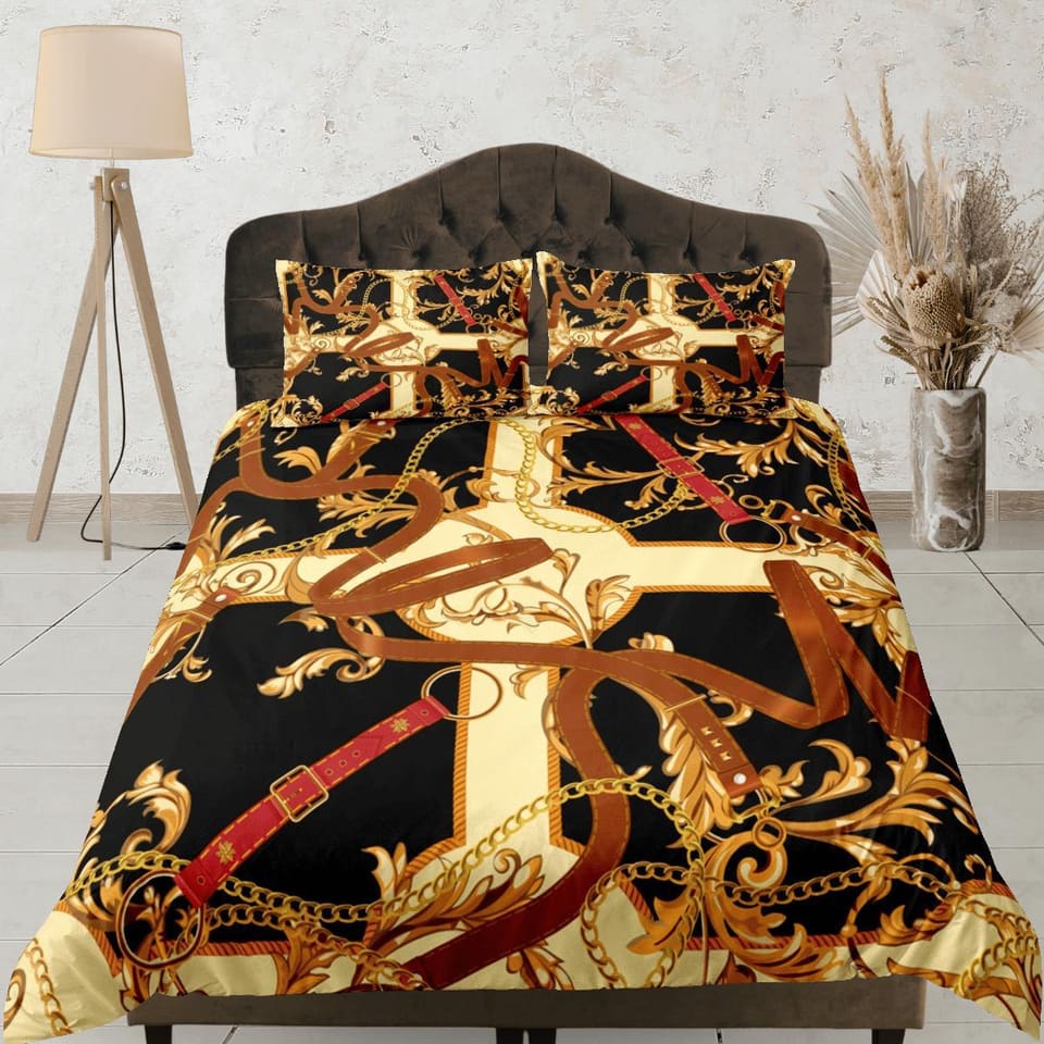 Mixed Baroque Luxury Duvet Cover Set Aesthetic Bedding Set Full Victorian Decor