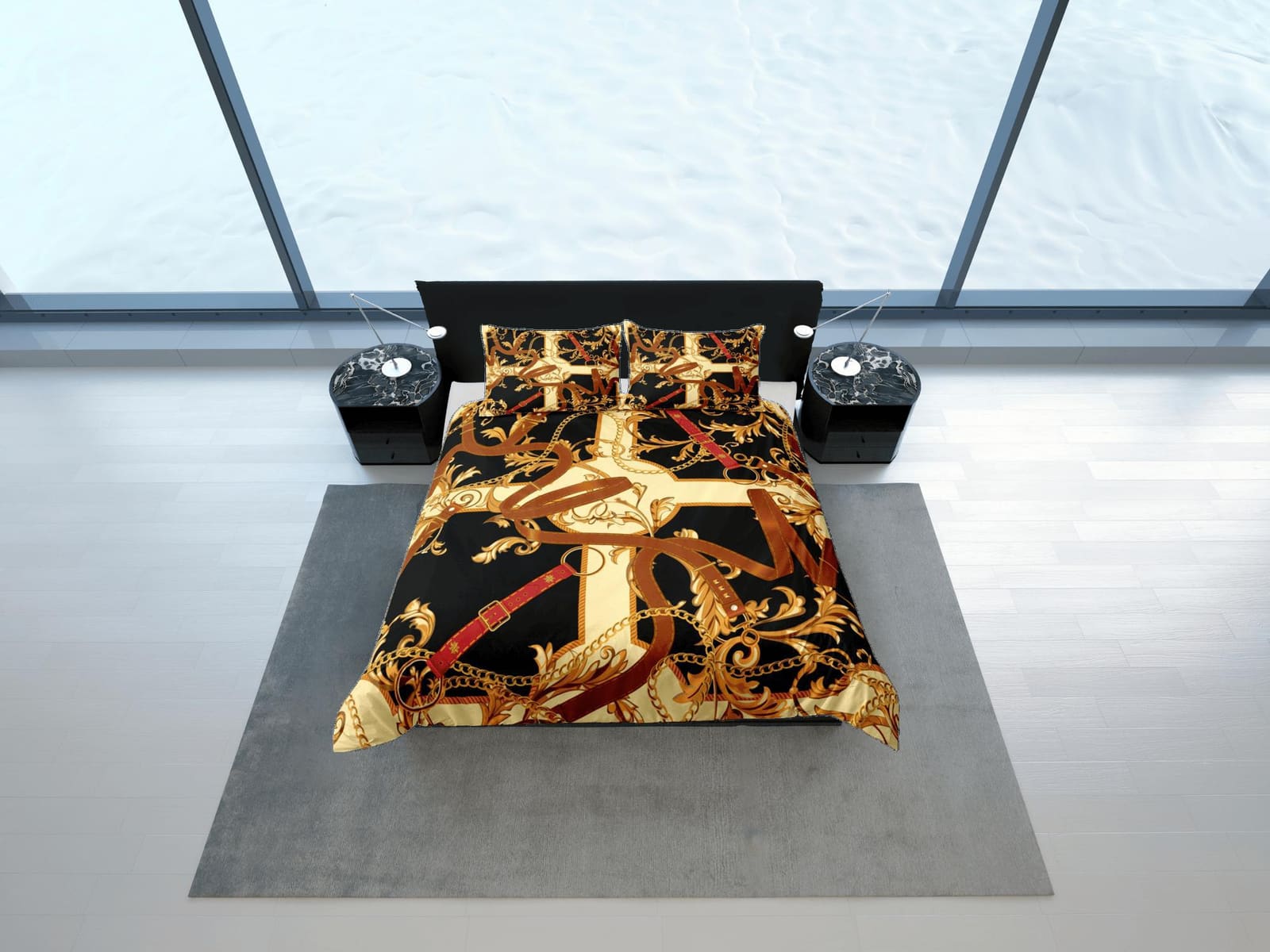 Mixed Baroque Luxury Duvet Cover Set Aesthetic Bedding Set Full Victorian Decor