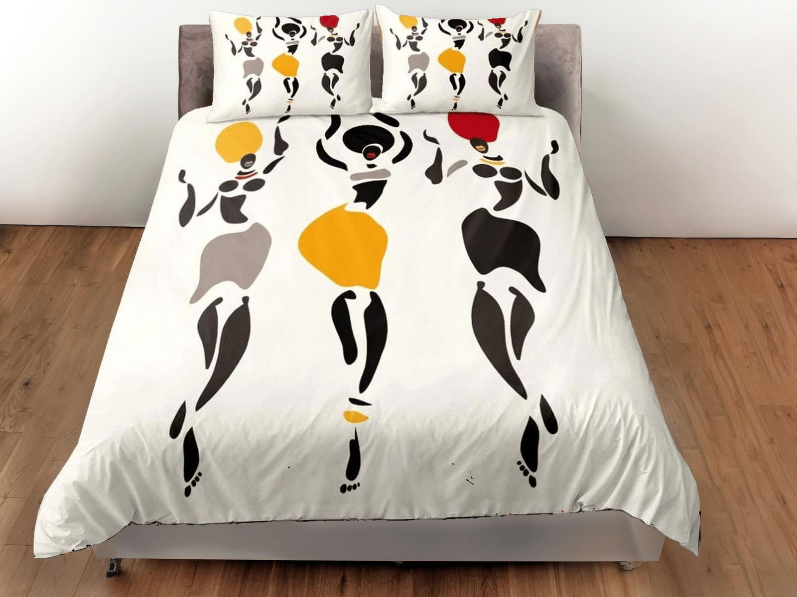Modern african ladies bedding set duvet cover, boho bedding set african american heritage, afrocentric designer bedding, s…