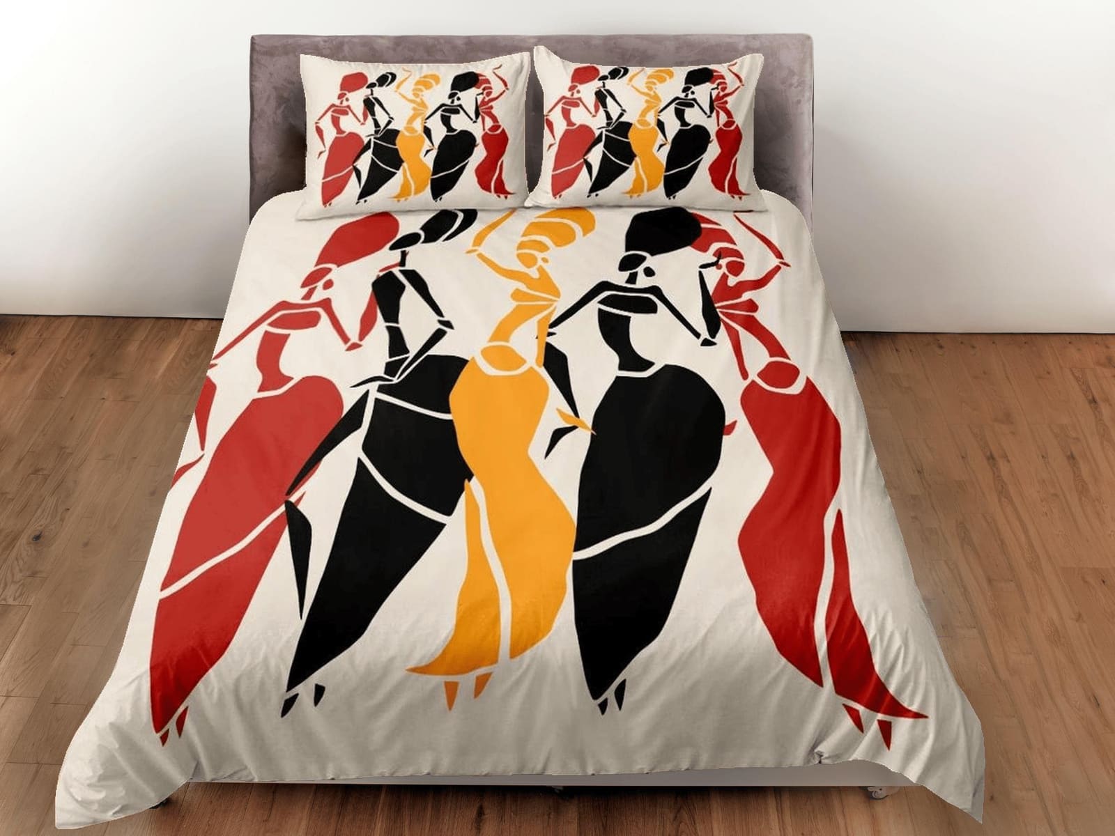 Modern afro women african bedding set duvet cover, boho bedding ethnic tribal designs, afrocentric designer bedding, south…