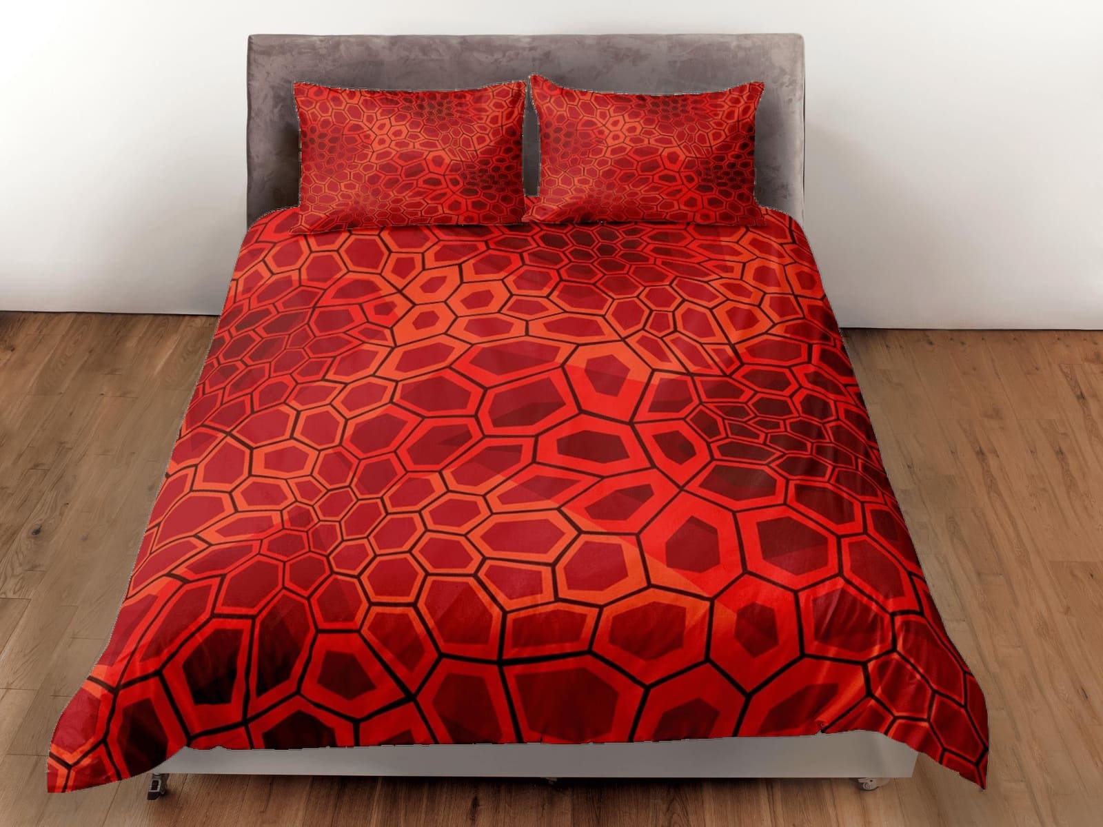 Modern Geometric Red Duvet Cover Colorful Dorm Bedding Set Full Abstract Design Bedspread