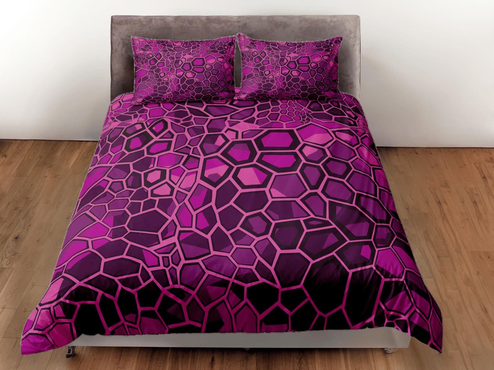 Modern Geometric Violet Duvet Cover Colorful Dorm Bedding Set Full Abstract Design Pillowcase King Duvet Queen Bedspread