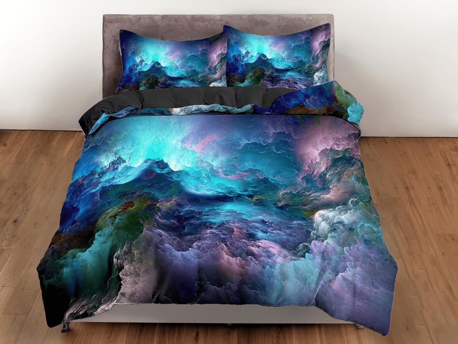 Nebula colorful galaxy bedding, outer space bedding set full, cosmic duvet cover king, queen, dorm bedding, toddler beddin…