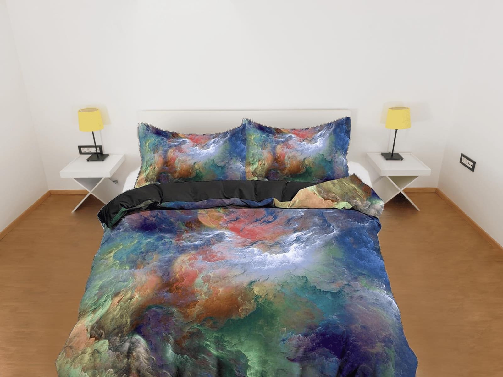 Nebula galaxy bedding, 3D outer space bedding set full, cosmic duvet cover king, queen, dorm bedding, toddler bedding aest…