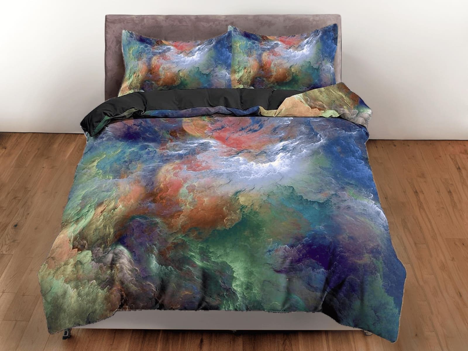Nebula galaxy bedding, 3D outer space bedding set full, cosmic duvet cover king, queen, dorm bedding, toddler bedding aest…