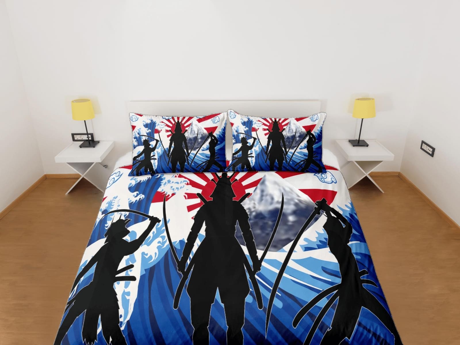 Oriental bedding, hero fighters, japanese duvet cover set for king, queen, full, twin, single, toddler bed, bedding for bo…