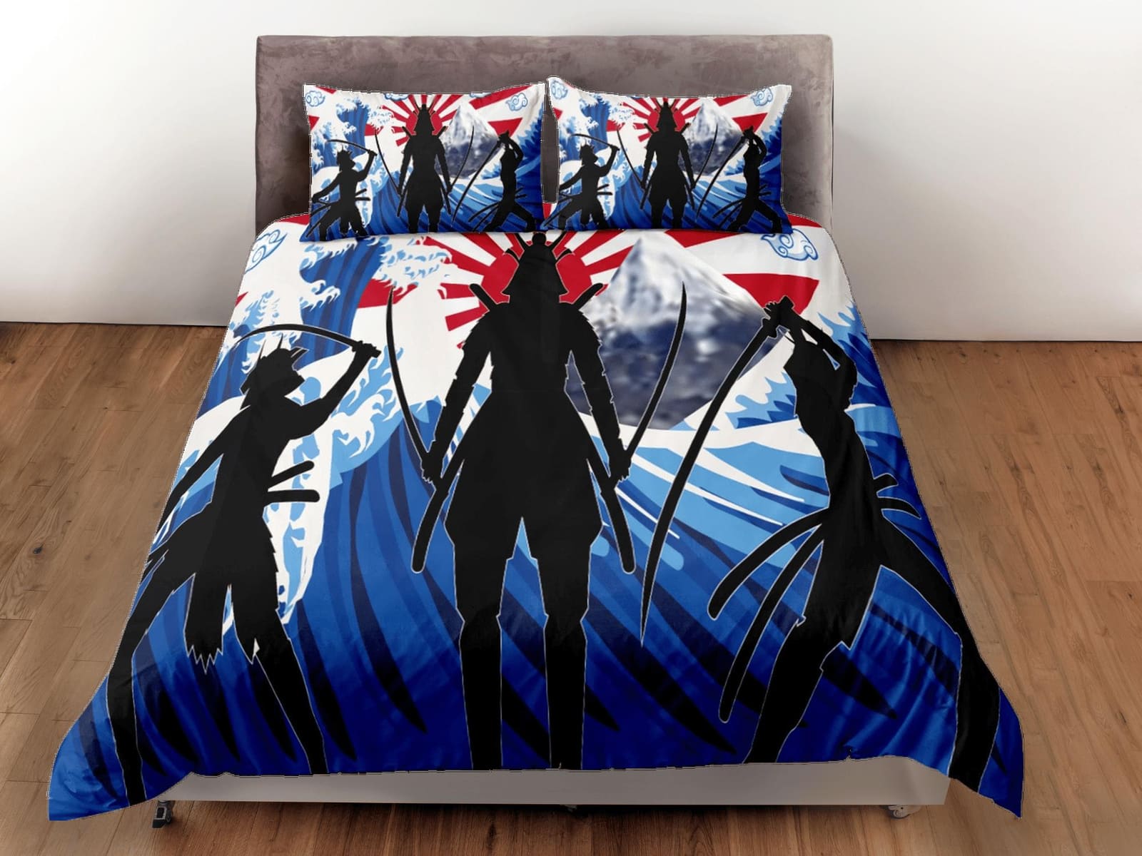 Oriental bedding, hero fighters, japanese duvet cover set for king, queen, full, twin, single, toddler bed, bedding for bo…