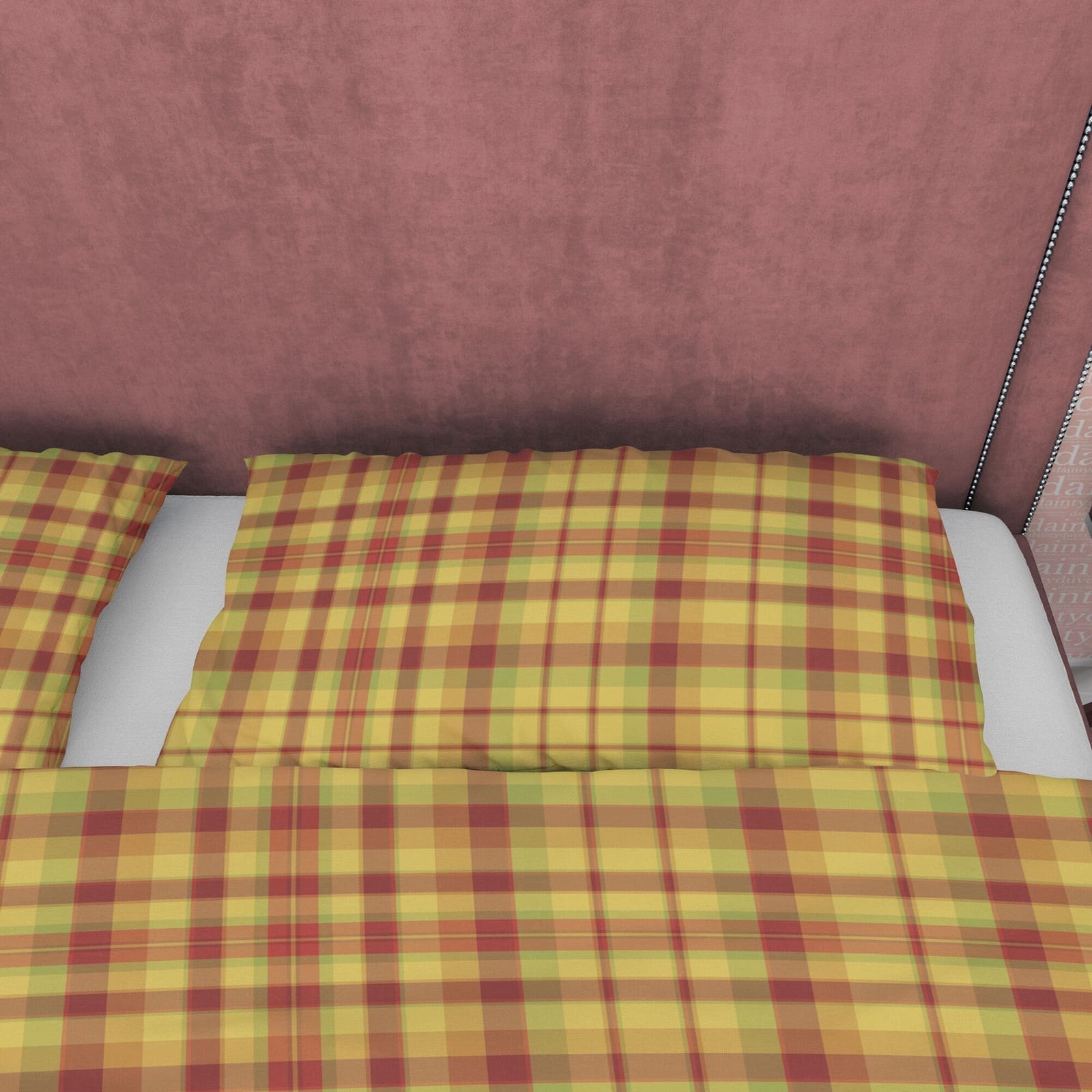 Plaid Yellow Brown Bedding Checkered Duvet Cover, Geometric Modern Farmhouse Rustic Bedroom Set, Bedspread Autumn Color, T…
