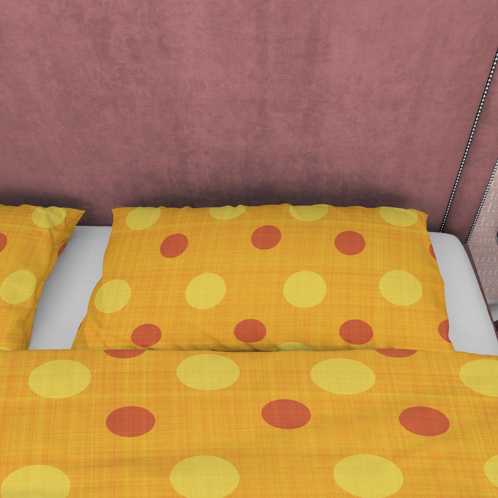 Polka Dot Duvet Cover Geometric Bedding, Brown Dotted Quilt Cover, Yellow Blanket Cover Mid Century Modern Bedroom Set, Co…