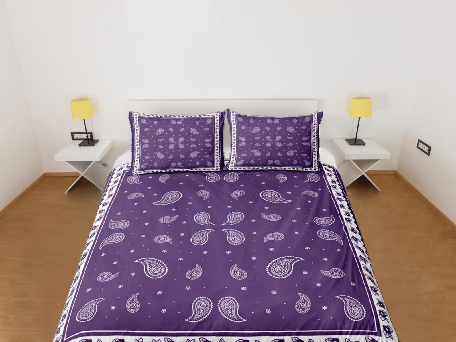 Purple bandana duvet cover set, aesthetic room decor bedding set full, king, queen size, abstract boho bedspread, luxury b…