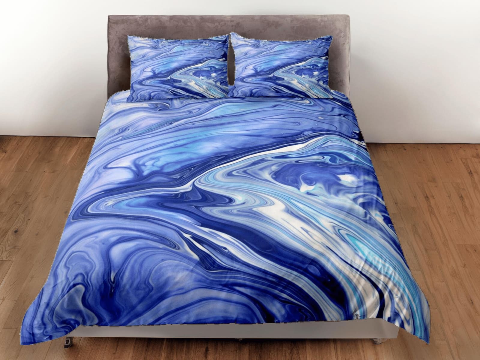 Purple blue marble bedding contemporary bedroom set aesthetic duvet cover, abstract art room decor boho chic bedding set f…