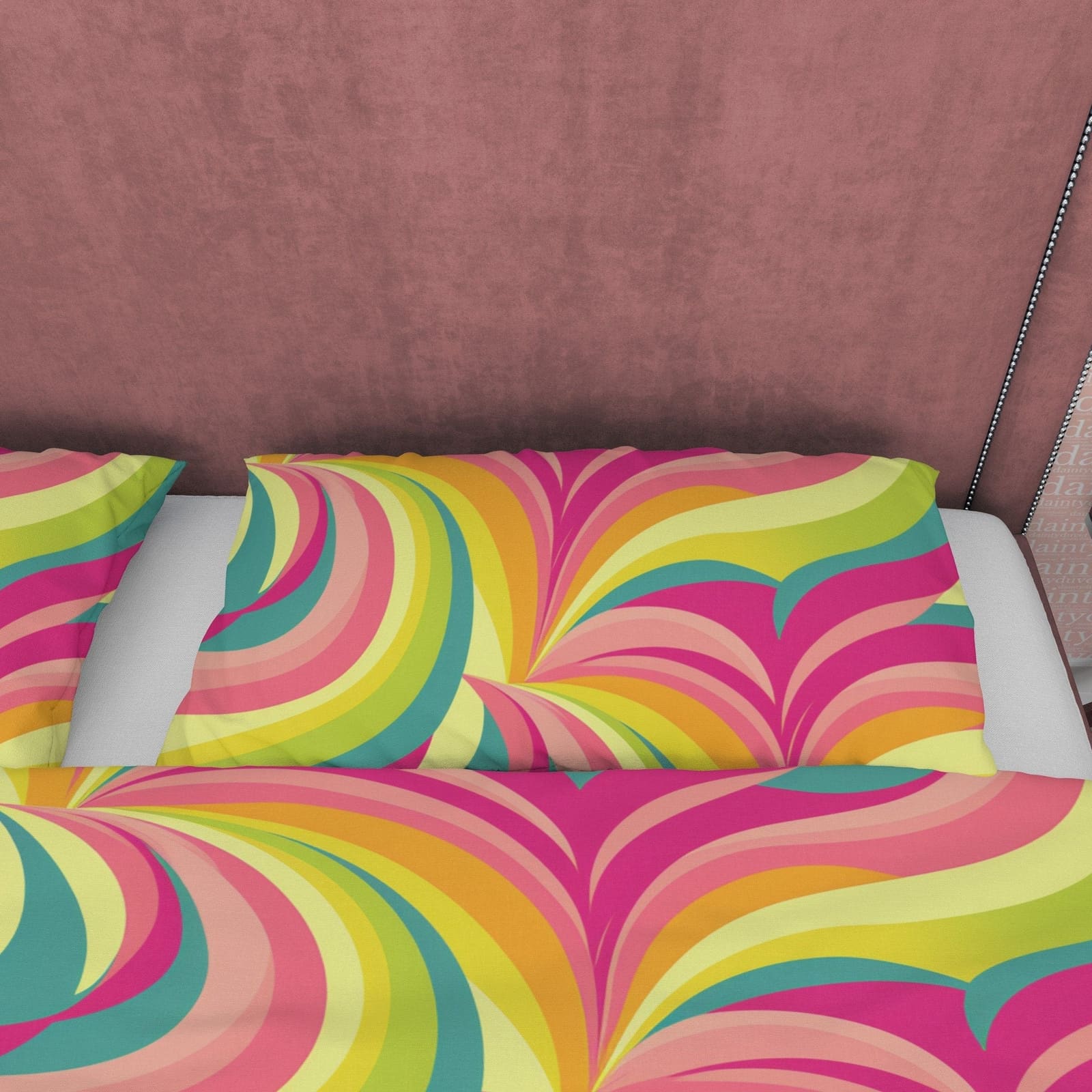 Rainbow Boho Bedding Colorful Duvet Cover Bohemian Bedroom Set, Floral Quilt Cover, Aesthetic Bedspread, Bright Color Uniq…