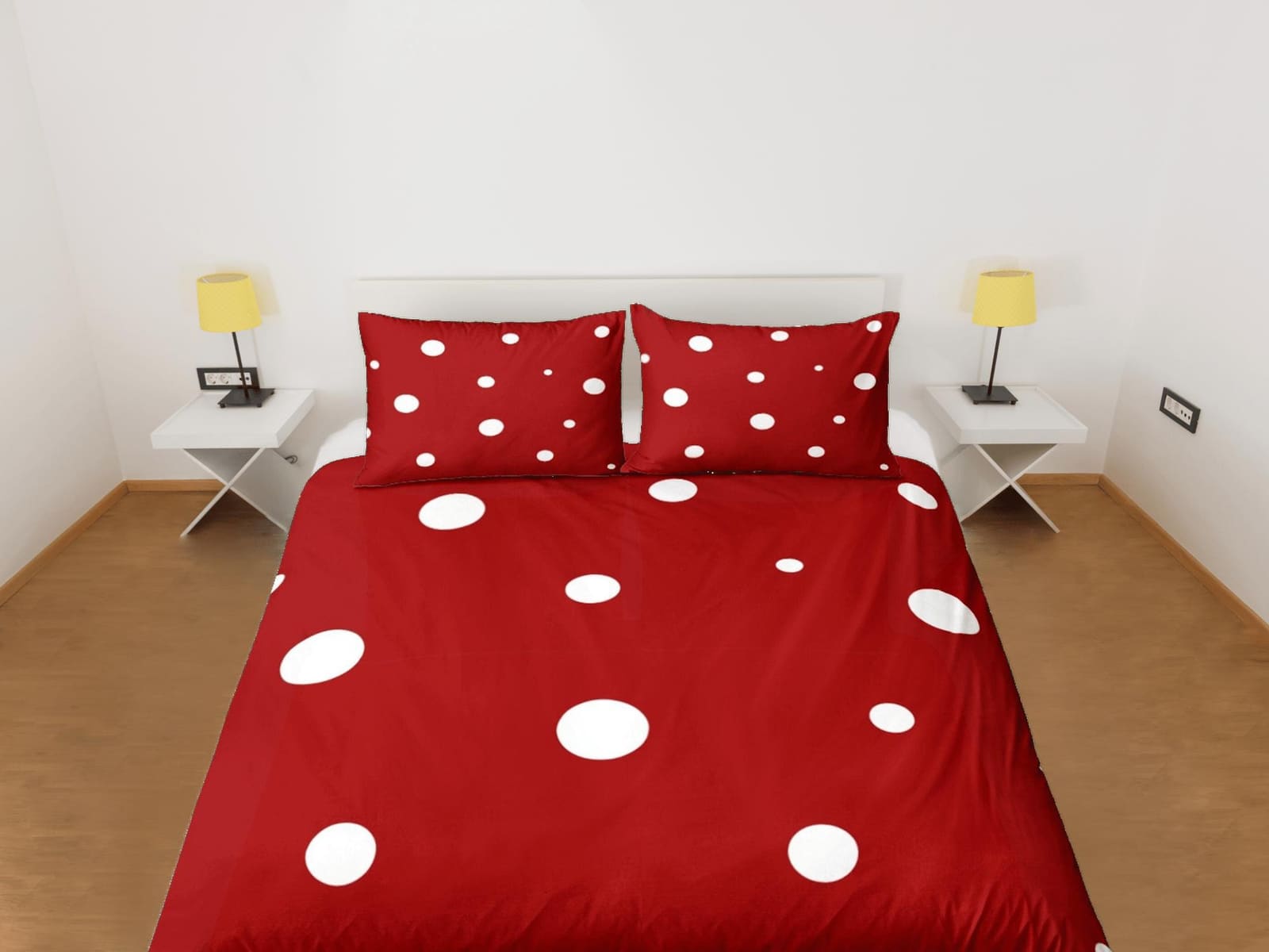 Red Duvet Cover Set Bedspread, Dorm Bedding with Pillowcase