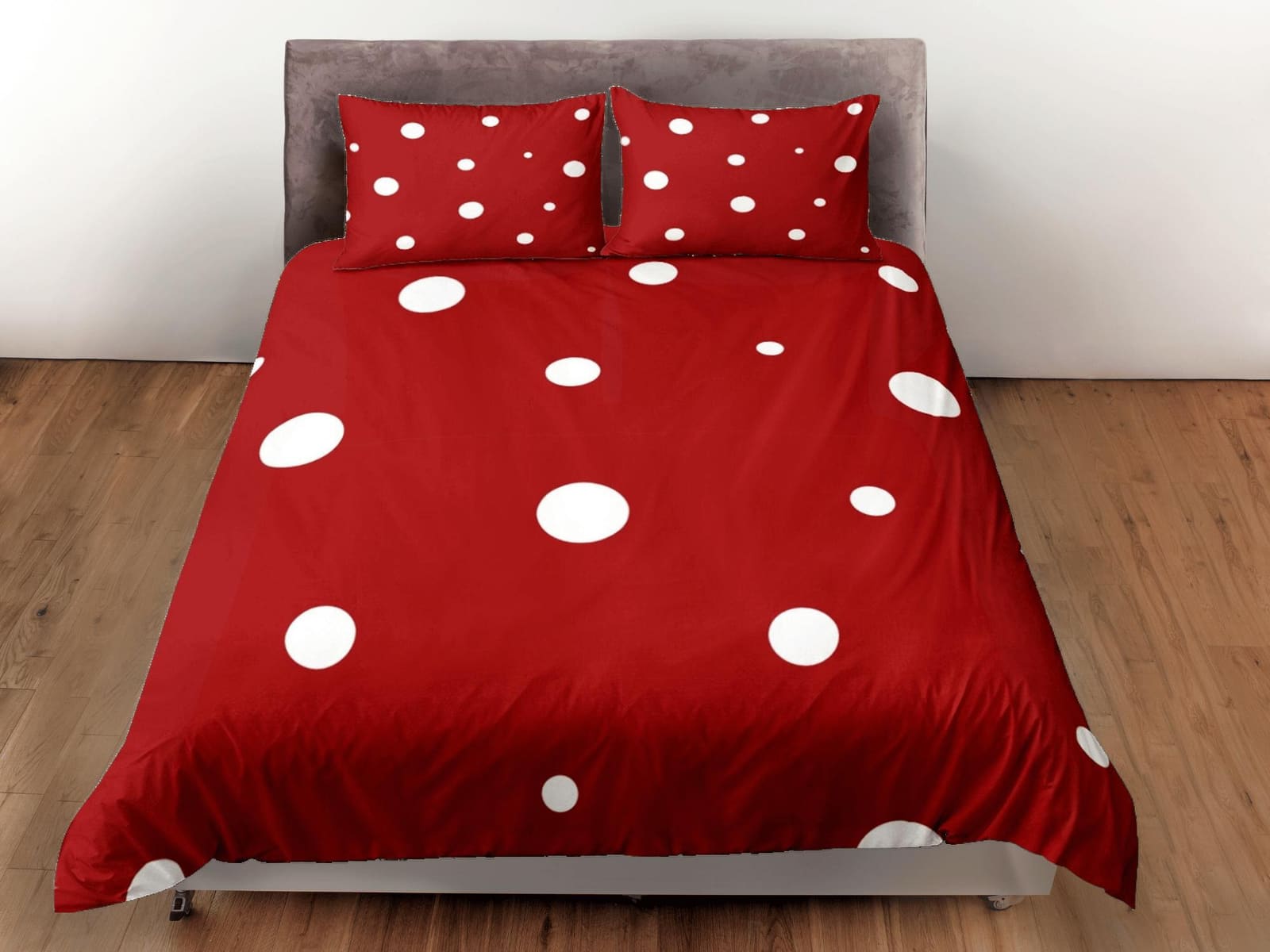 Red Duvet Cover Set Bedspread, Dorm Bedding with Pillowcase