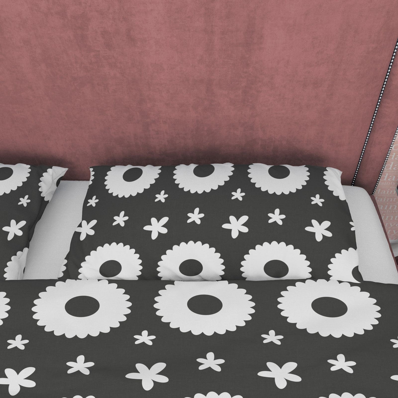 Retro Black and White Duvet Cover Set, Geometric Printed Bedding Set, Simple 90's Nostalgia Bedspread, Unique Opposite Col…