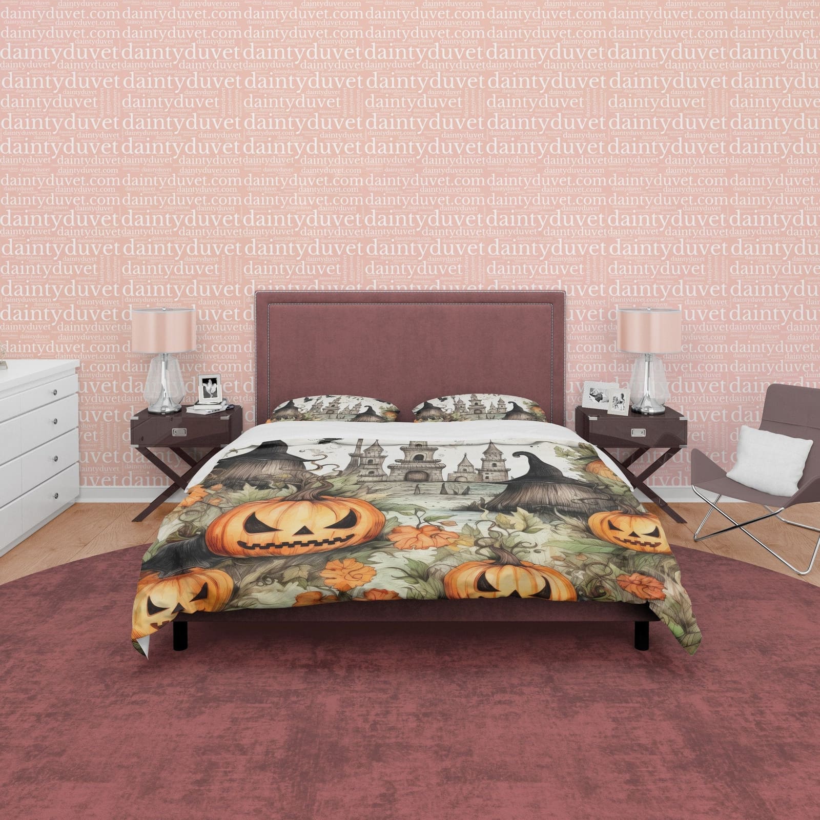 Retro Farmhouse Bedding Pumpkin Duvet Cover Set, Halloween Quilt Cover, Autumn Bedspread, Aesthetic Comforter Bed Cover Zi…