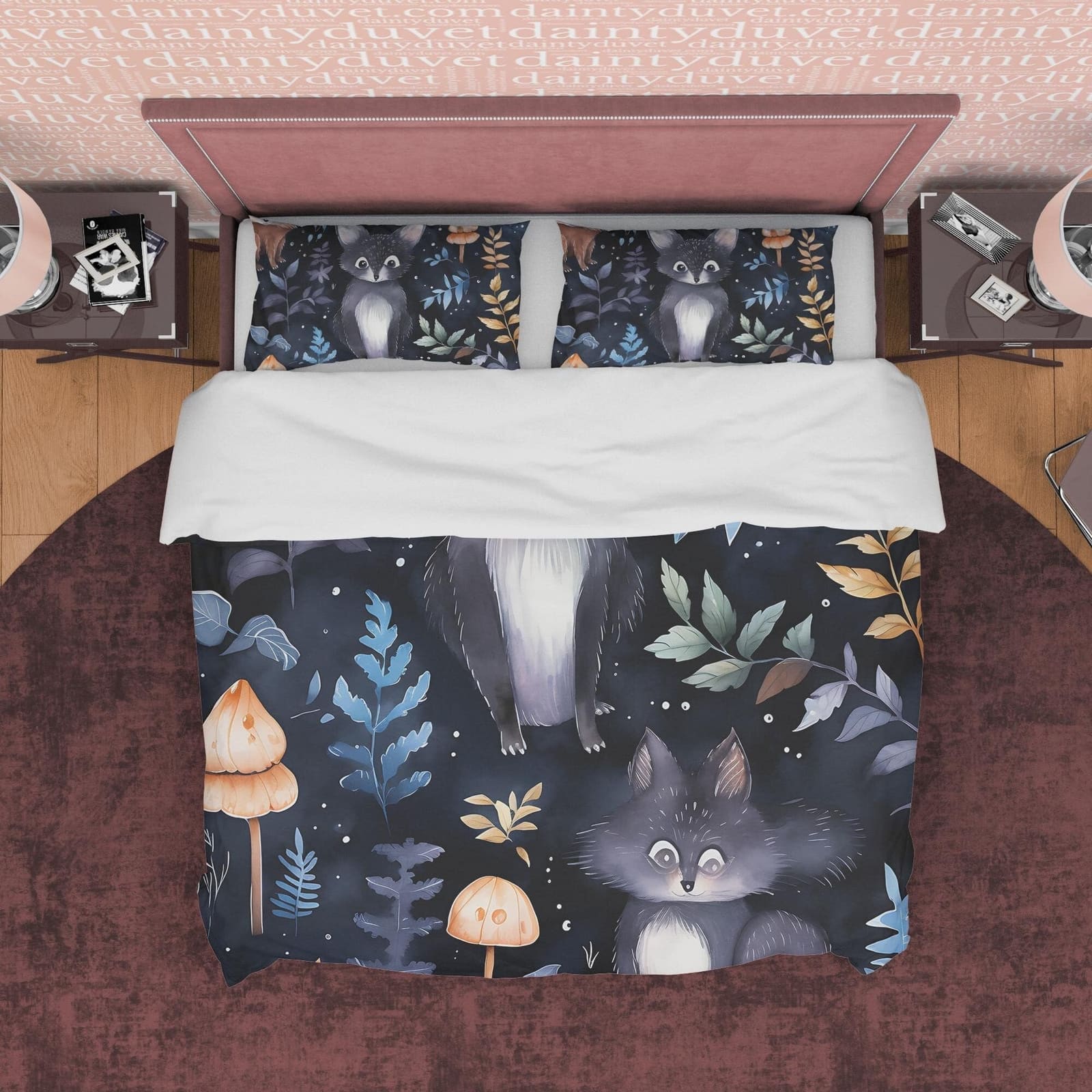 Scary Cat Duvet Cover Set, Child Bedroom Quilt Cover Enchanted Plant Aesthetic Zipper Bedding, Halloween Room Decor, Black…