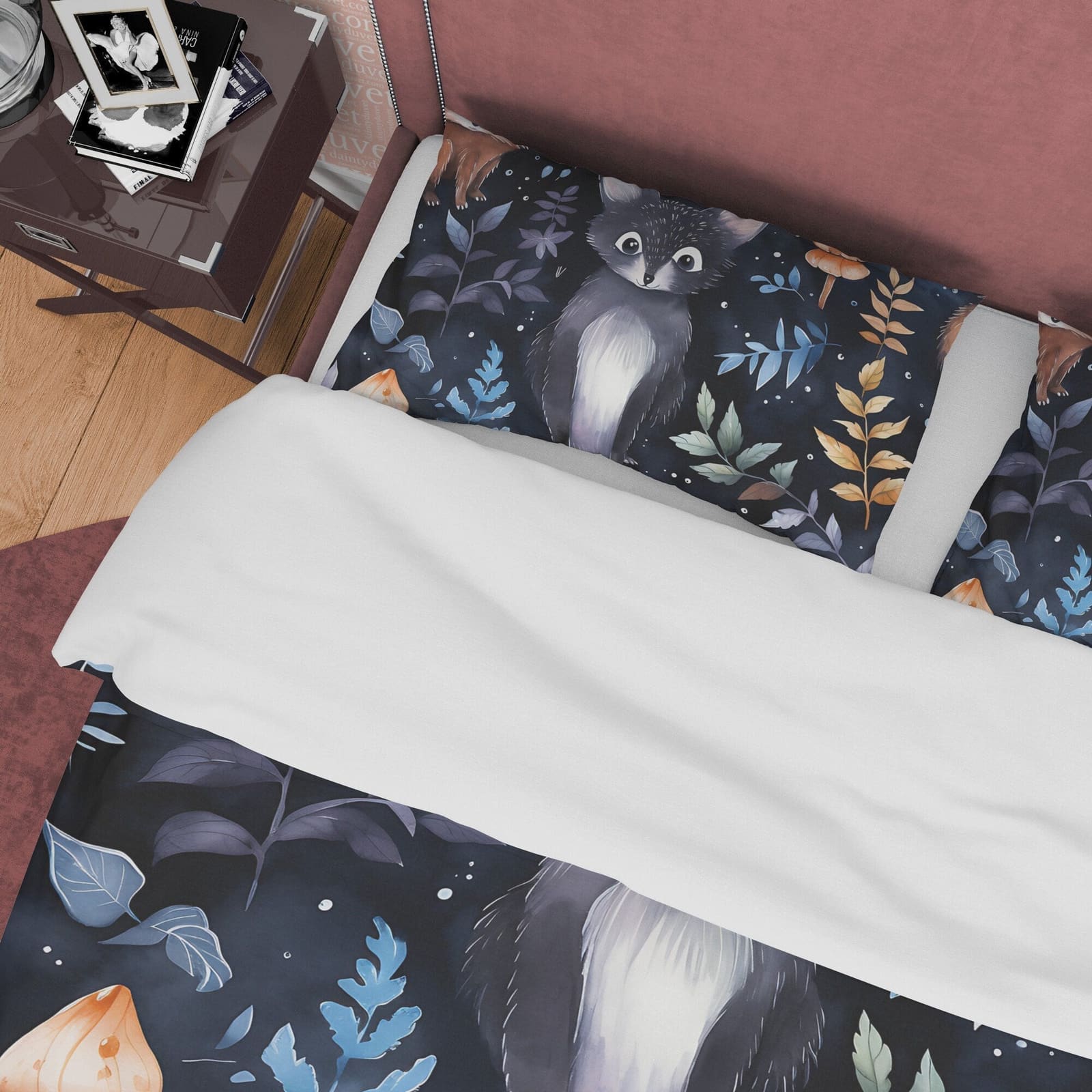 Scary Cat Duvet Cover Set, Child Bedroom Quilt Cover Enchanted Plant Aesthetic Zipper Bedding, Halloween Room Decor, Black…