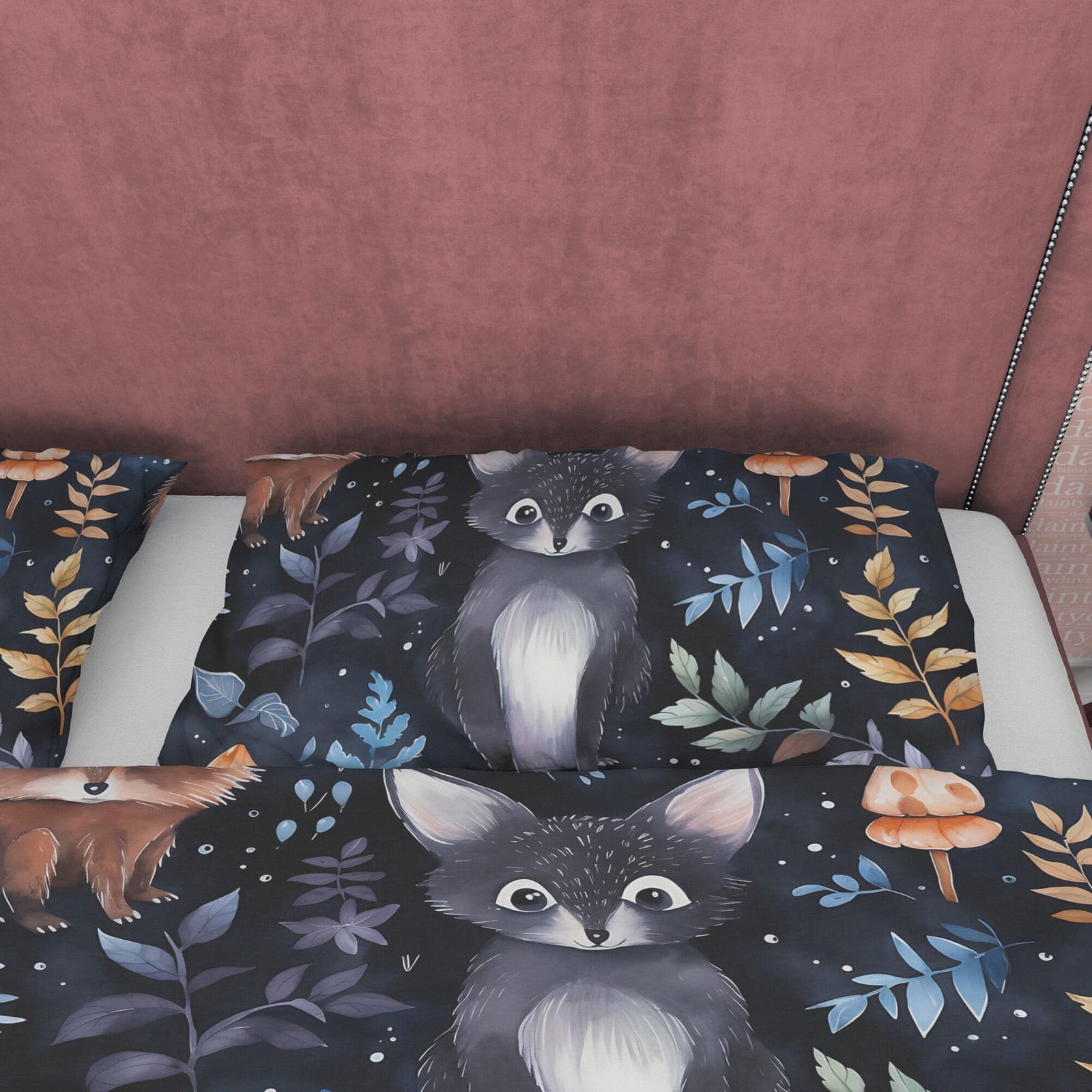 Scary Cat Duvet Cover Set, Child Bedroom Quilt Cover Enchanted Plant Aesthetic Zipper Bedding, Halloween Room Decor, Black…