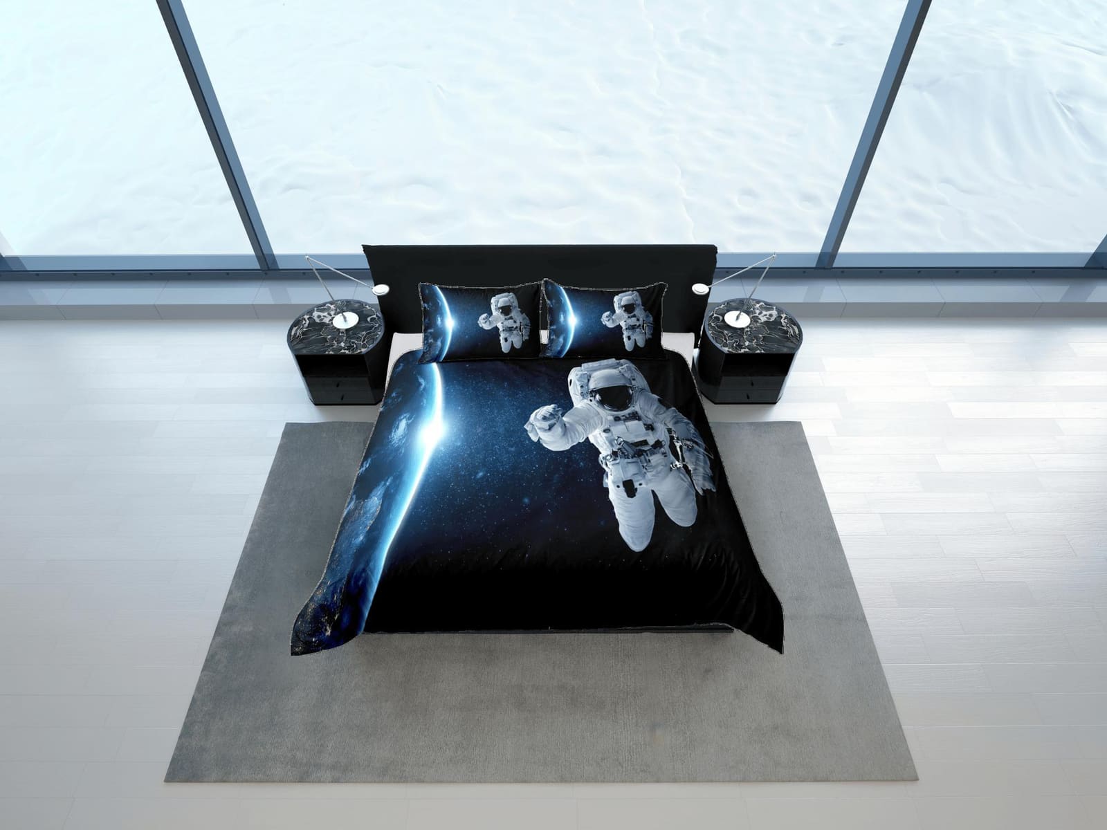Space Galaxy Sci Fi Astronaut Duvet Cover Set Bedspread, Kids Bedding & Pillowcase
