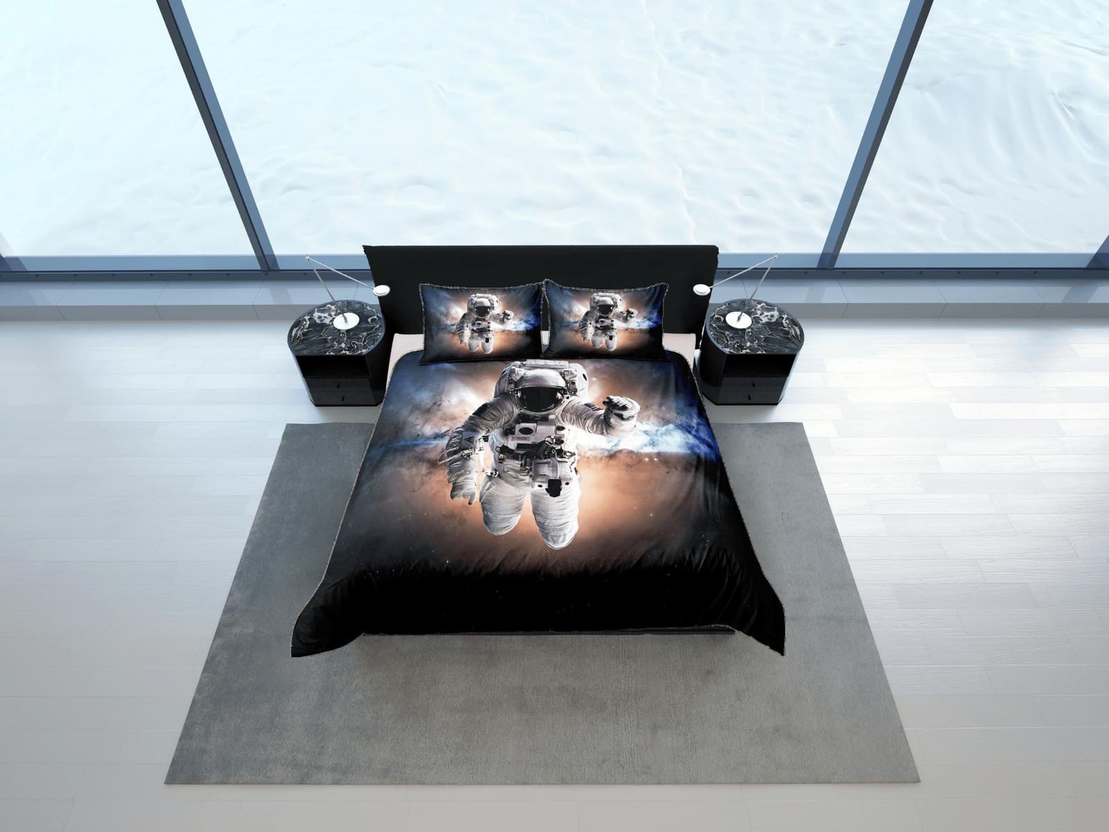 Space Galaxy Sci Fi Astronaut Duvet Cover Set Bedspread, Kids Bedding & Pillowcase