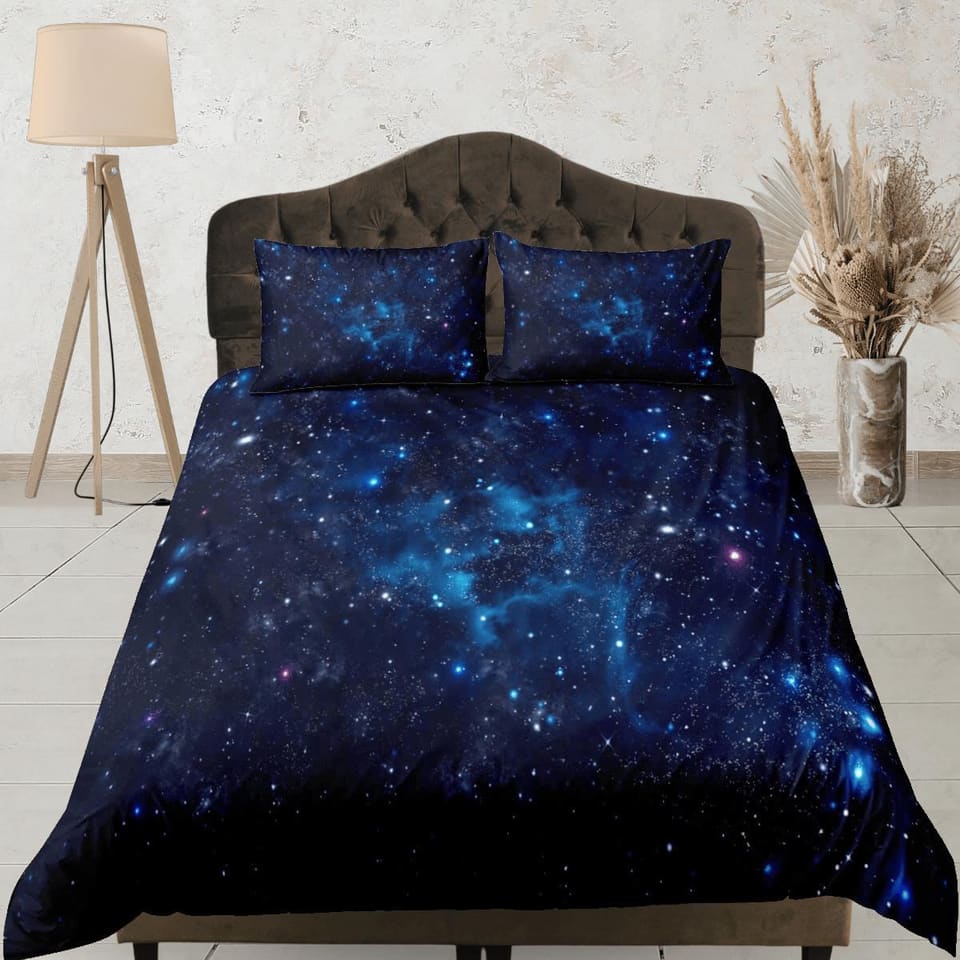 Star dust galaxy bedding, 3d outer space bedding set full, cosmic duvet cover king, queen, dorm bedding, toddler bedding a…