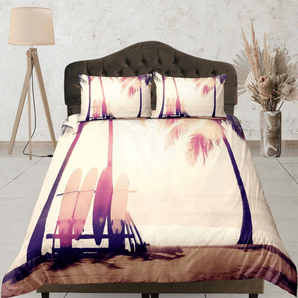 Sunset in seaside coastal grandma duvet cover nautical bedding set full queen king, aesthetic beach room decor, ocean love…
