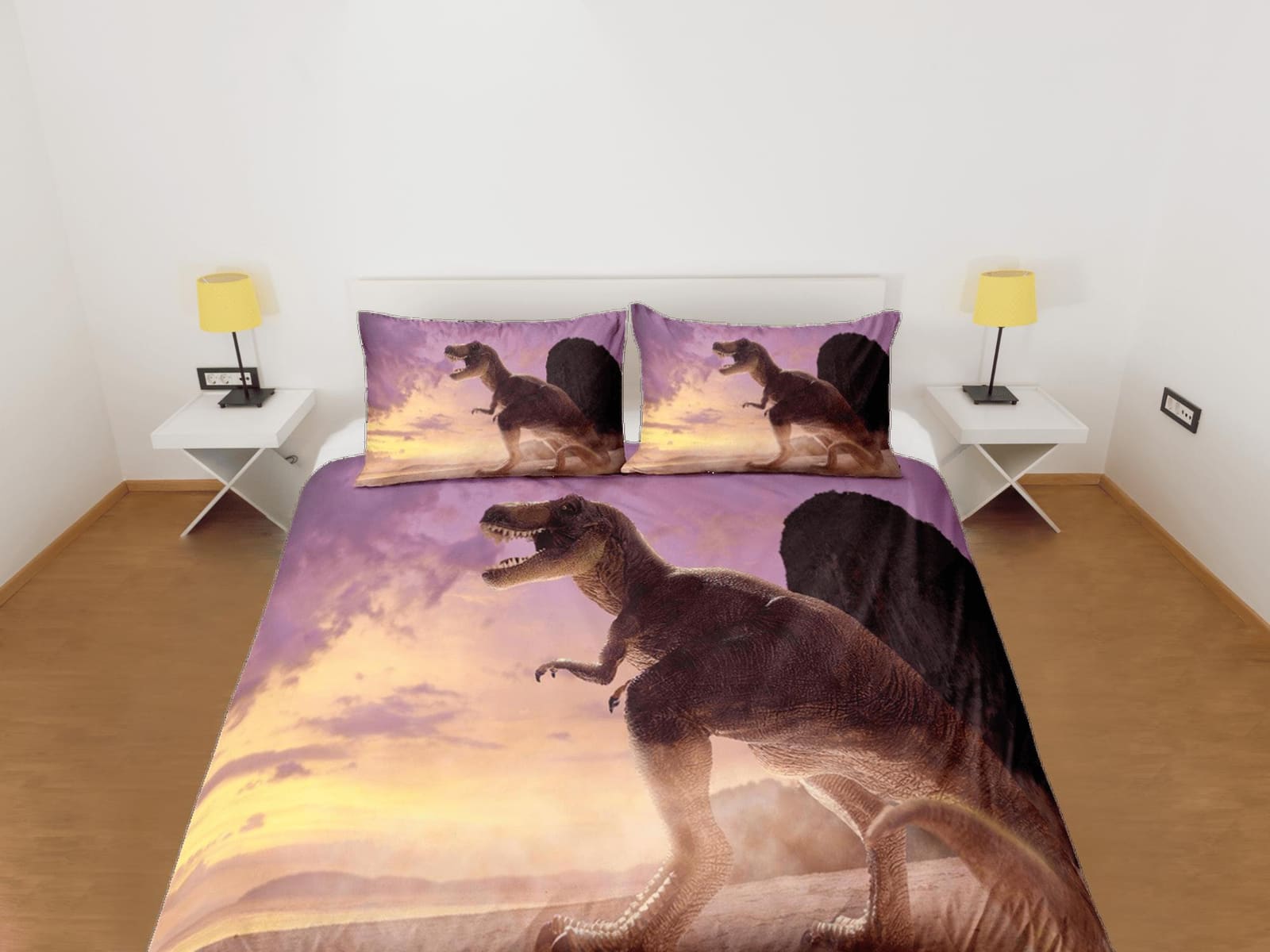 T-rex dinosaur bedding, adult duvet cover, dorm bedding, teen boys bedding set full, animal duvet cover set, dinosaur gift…