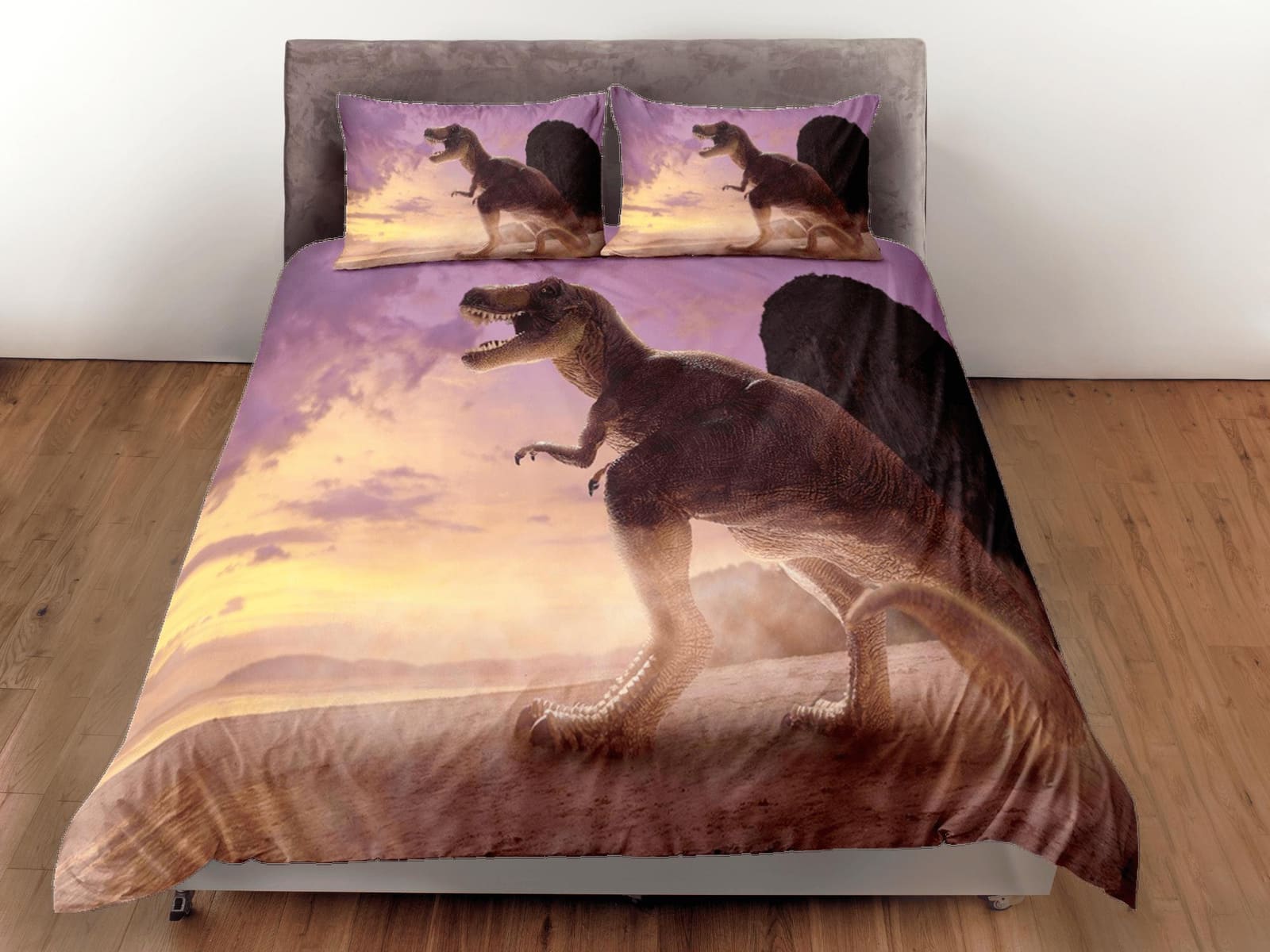 T-rex dinosaur bedding, adult duvet cover, dorm bedding, teen boys bedding set full, animal duvet cover set, dinosaur gift…