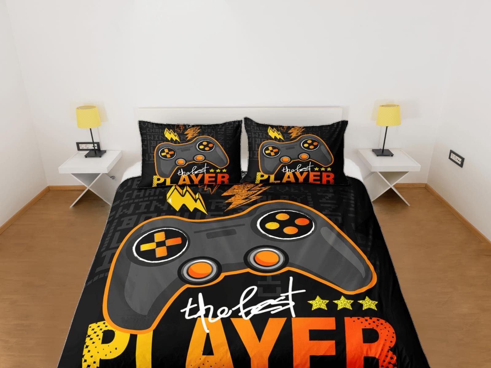 The best player gamer bedding black duvet cover, video gamer boyfriend gift bedding set full king queen twin, boys bedroom…