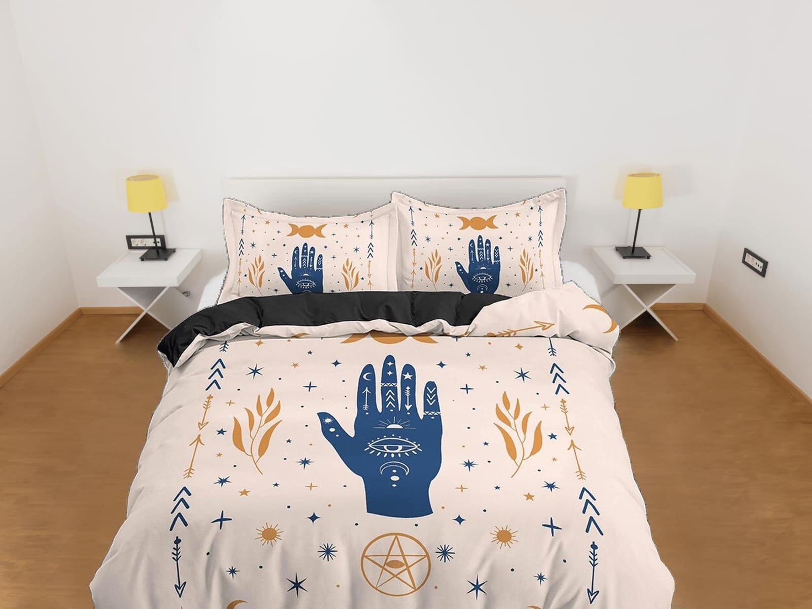 The Third Eye Astrology Boho Bedding, Illuminati Zodiac Gift Dorm Bedding, Duvet Cover Set, Aesthetic Duvet King Queen Ful…