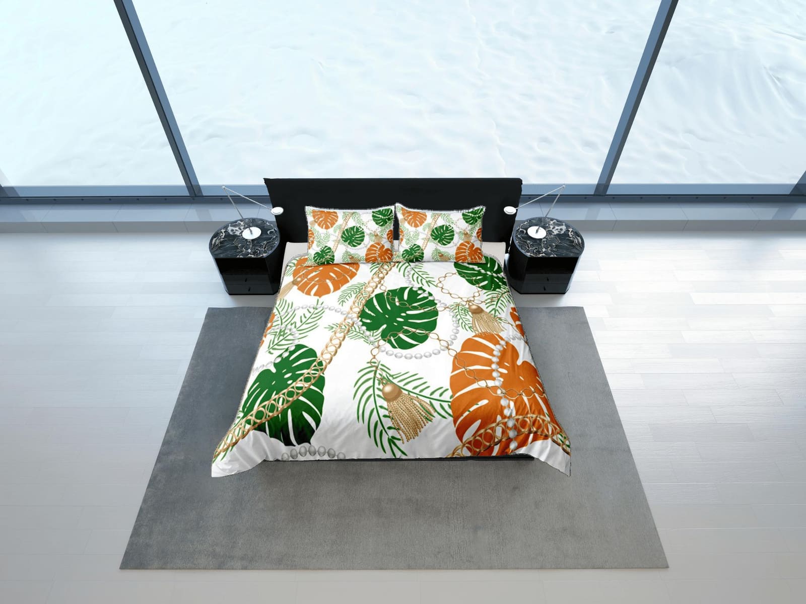 Tropical Duvet Cover Set, Bedspread Dorm Bedding Set, Summer Bedroom Single Bedding
