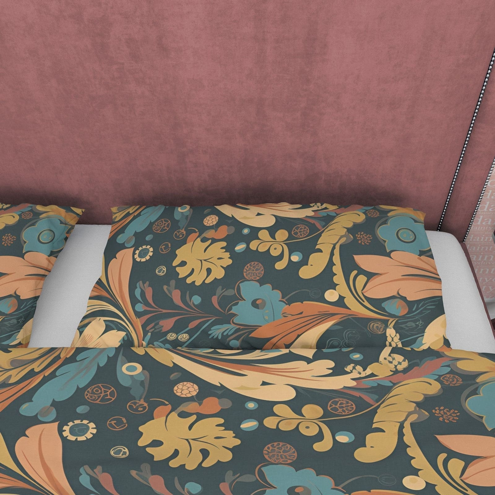 Unique Plant Boho  Duvet Cover Retro Bedding, Tropical Leaf  Quilt Cover, Seamless Pattern Bed Cover, Vintage Blanket Cove…