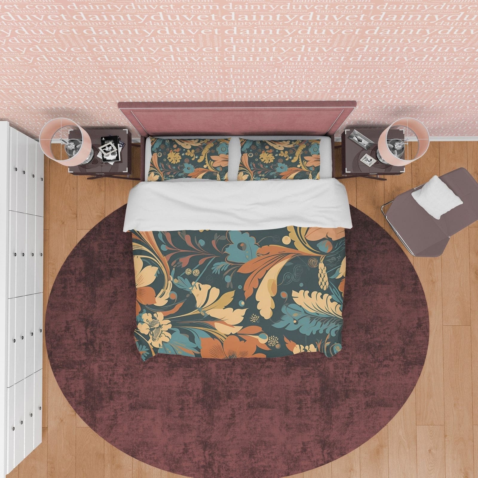 Unique Plant Boho  Duvet Cover Retro Bedding, Tropical Leaf  Quilt Cover, Seamless Pattern Bed Cover, Vintage Blanket Cove…