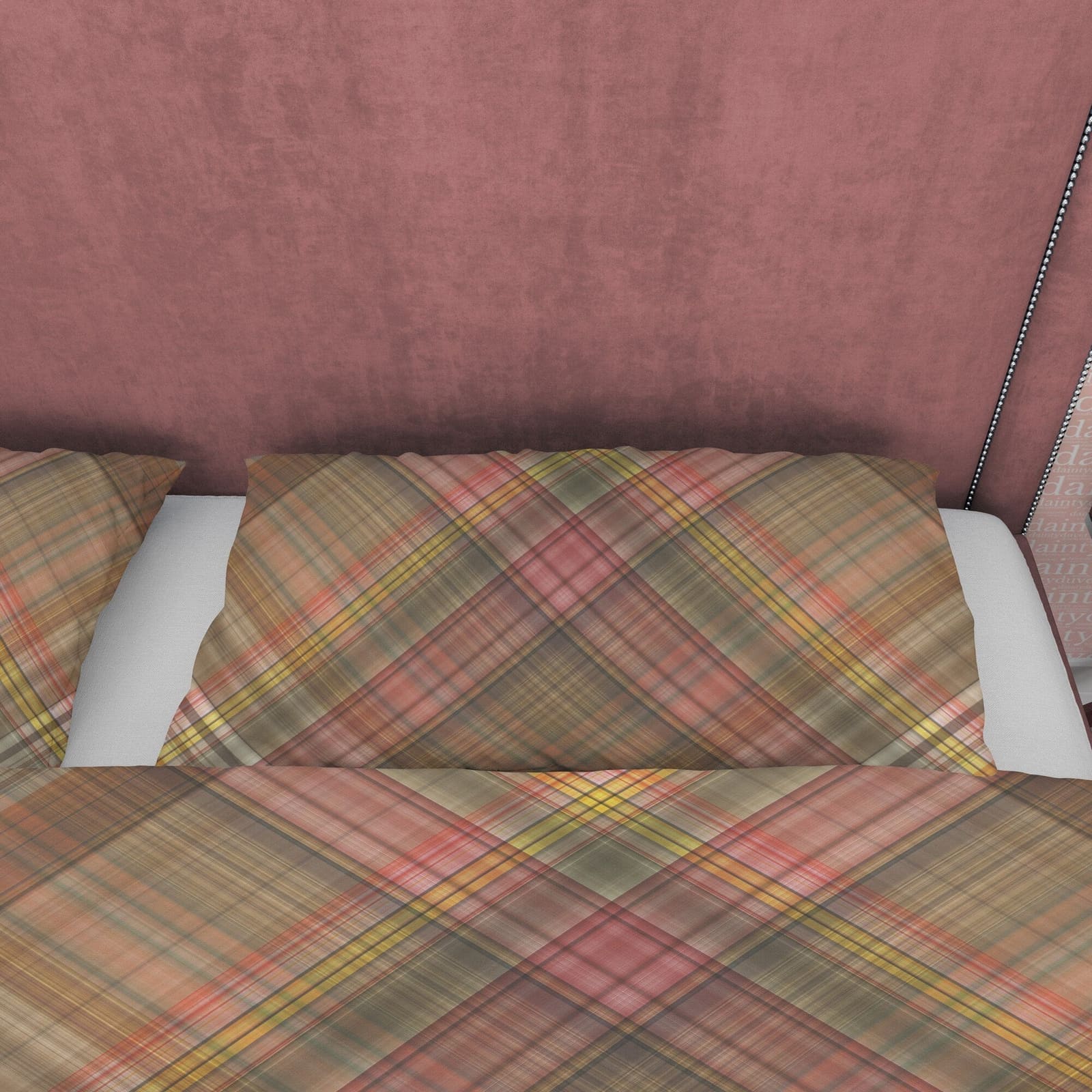 Vintage Color Plaid Bedding Checkered Duvet Cover, Autumn Ambiance Bed Set Modern Farmhouse Rustic Bedroom Set, Tartan Bro…