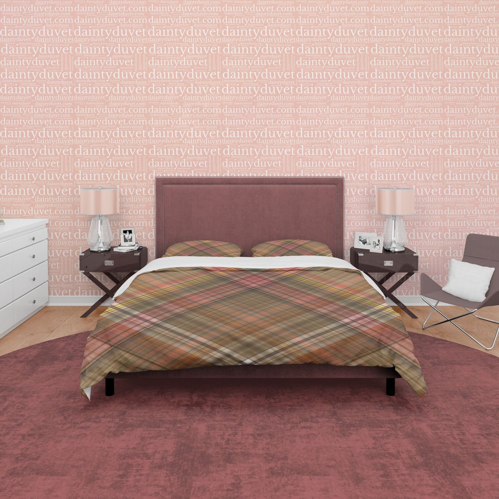 Vintage Color Plaid Bedding Checkered Duvet Cover, Autumn Ambiance Bed Set Modern Farmhouse Rustic Bedroom Set, Tartan Bro…