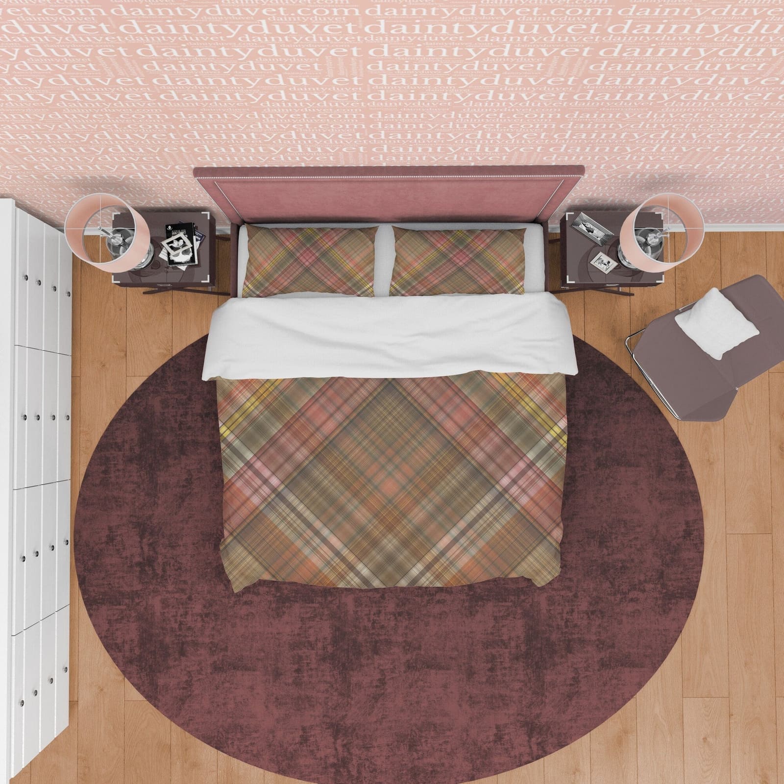 Vintage Color Plaid Bedding Checkered Duvet Cover, Autumn Ambiance Bed Set Modern Farmhouse Rustic Bedroom Set, Tartan Bro…