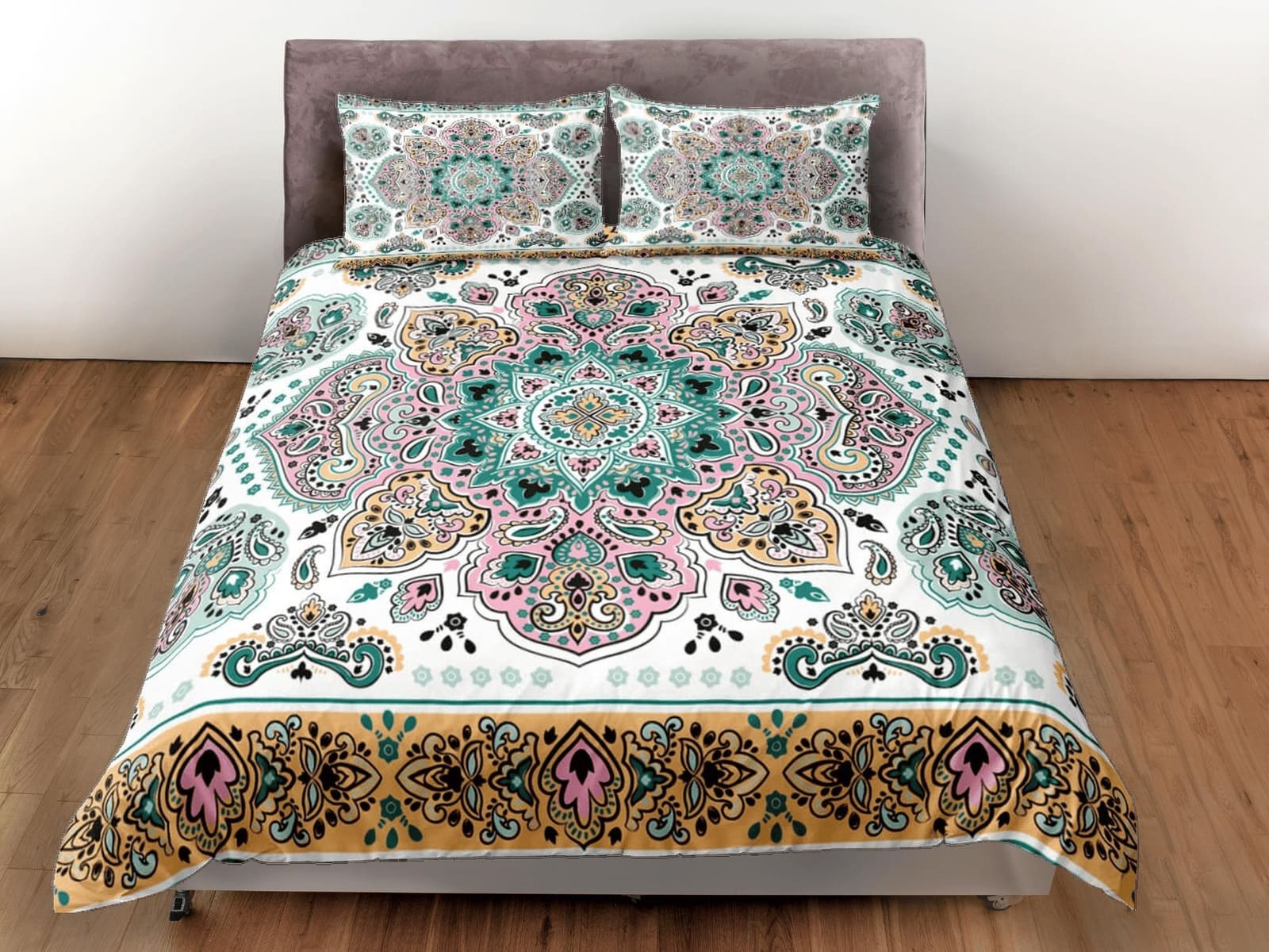 Vintage mandala duvet cover boho bedding set full, queen, king, dorm bedding, aesthetic room decor indian bedspread maxima…