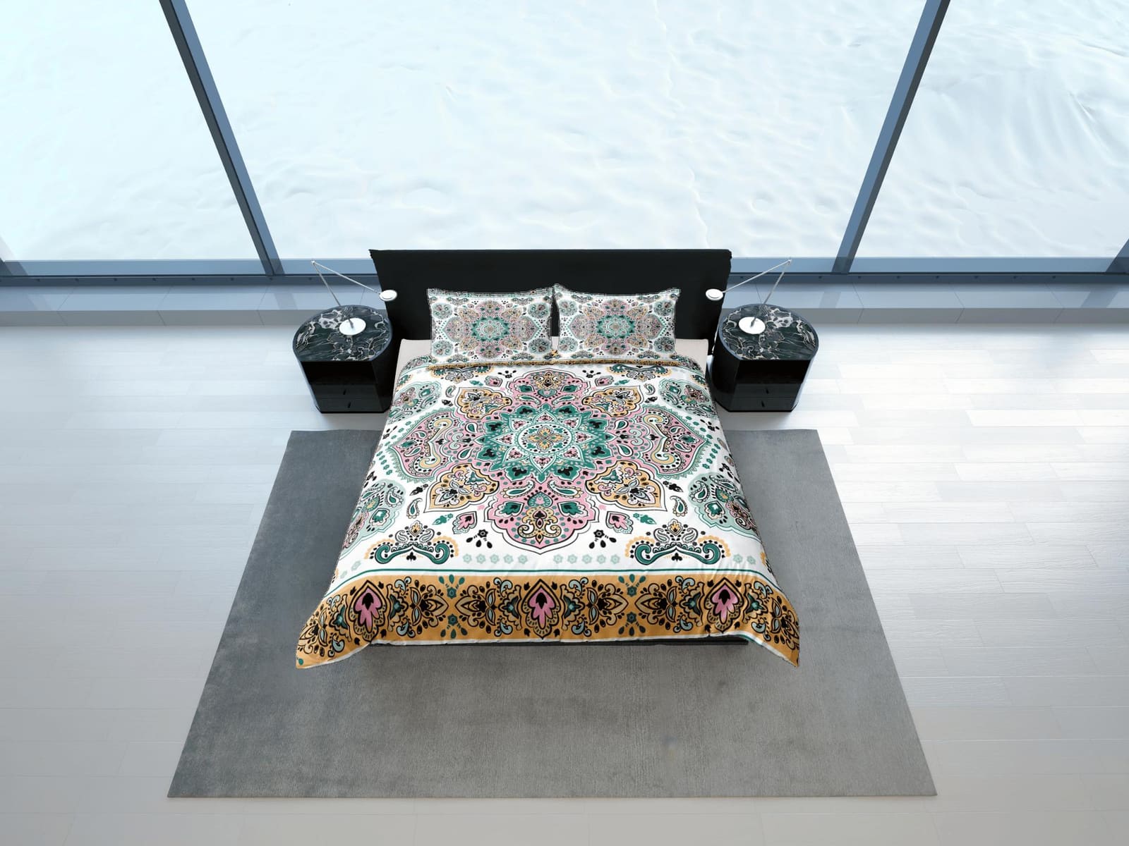 Vintage mandala duvet cover boho bedding set full, queen, king, dorm bedding, aesthetic room decor indian bedspread maxima…