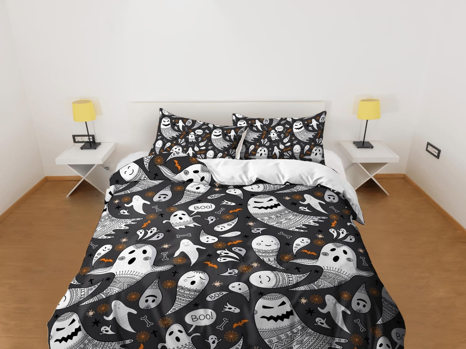 Voo doo ghost halloween bedding & pillowcase, duvet cover, dorm bedding, halloween decor goth bedding, halloween gift, tod…