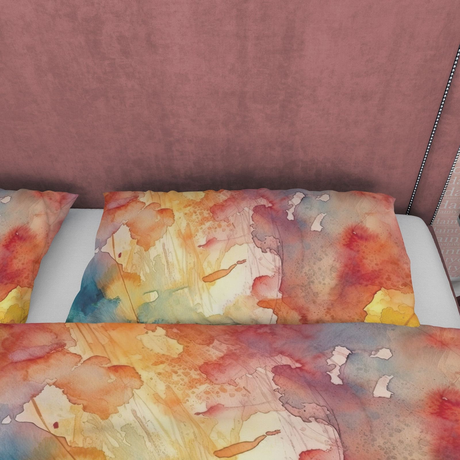Watercolor Abstract Autumn Duvet Cover Fall Bedding Set, Neutral Color Painting Aesthetic Quilt Cover, Boho Bedspread, Pr…