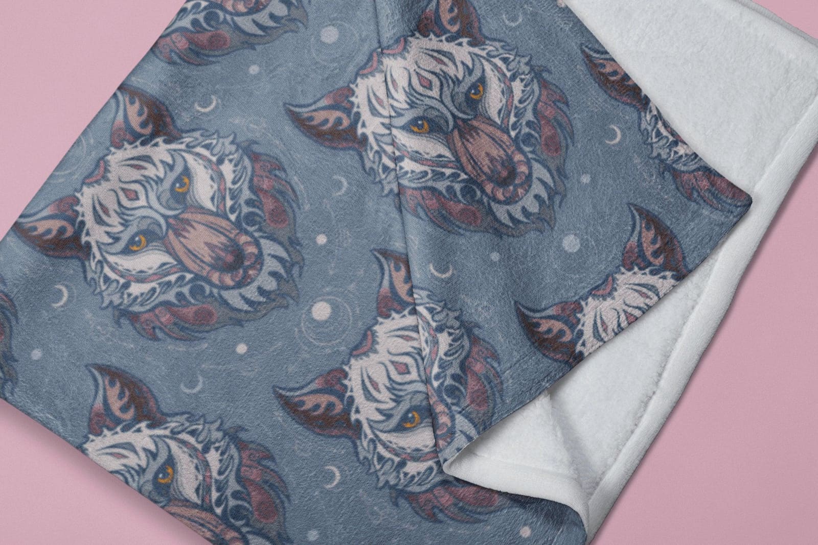 Wolf Blue Grey Soft Fluffy Velvet Flannel Fleece Throw Blanket