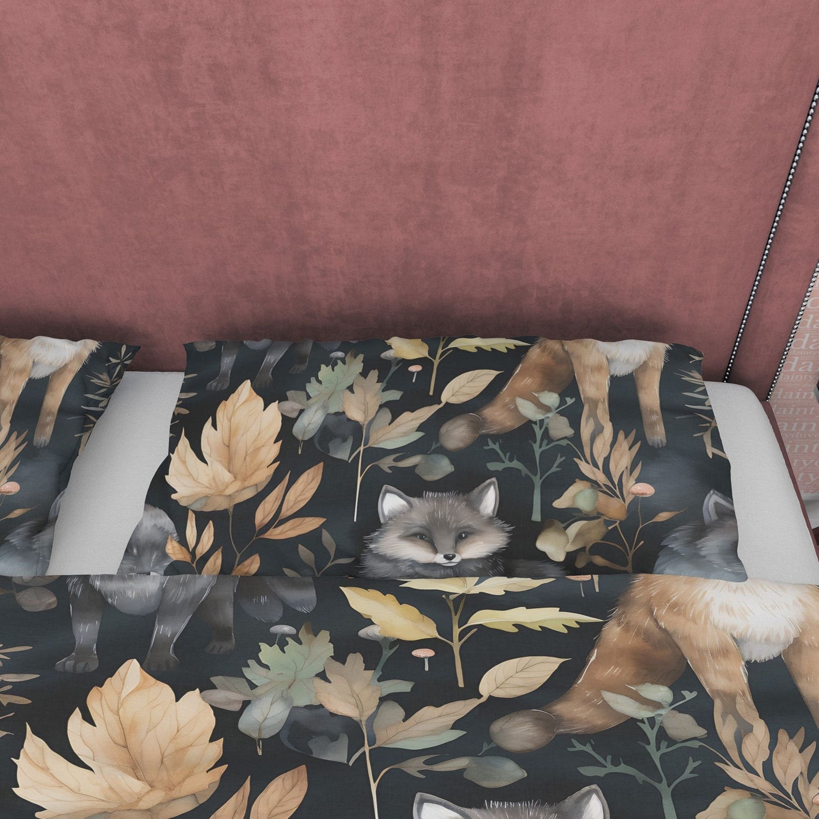 Wolf Midnight Forest Duvet Cover Set, Scary Night Plant Quilt Cover Aesthetic Zipper Bedding, Halloween Room Decor, Jungle…