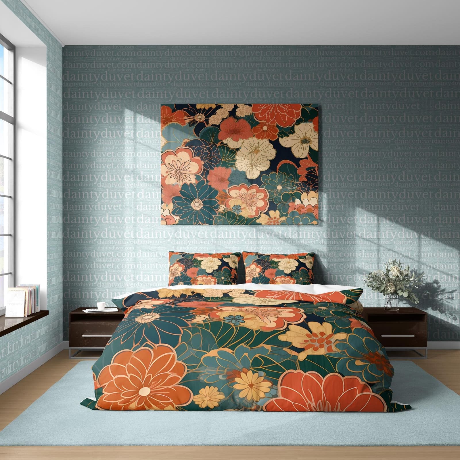 Pastel Color Flower Quilt Cover Japanese Bedding Set, Cotton Duvet Cover Peony Bedspread Adults Bedroom Blanket Cover, Blo…